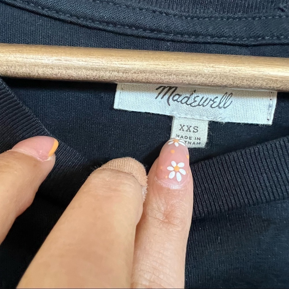 Madewell- Black Crop Tee Size XXS - Picture 7 of 8